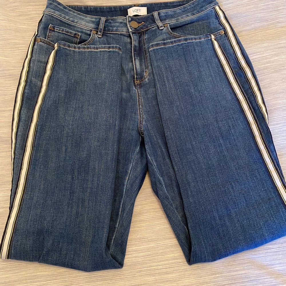Loft jeans with stripe down the leg